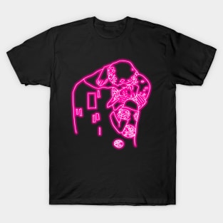 KLIMT - The Kiss (pink neon) T-Shirt